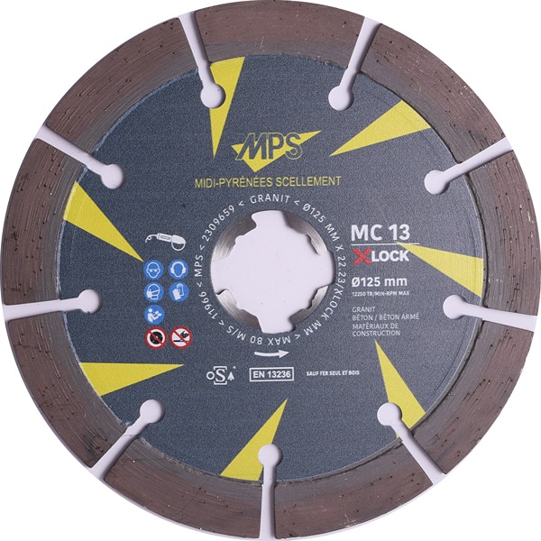 Disque diamant Universel - MPS Ø125 - Empreinte X-Lock